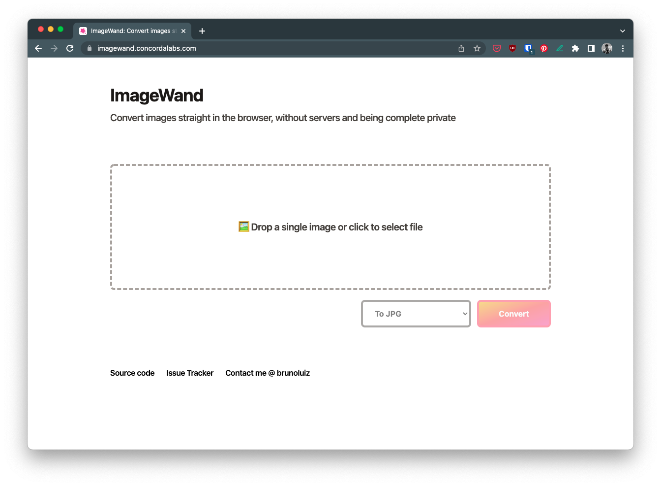 ImageWand main page